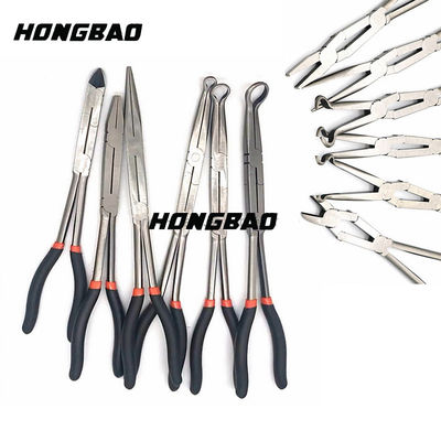 انبر مسطح بینی بلند برای جواهرات 200 میلی متری گیره دوگانه X Joint Straight Extra Long