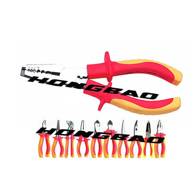 6 7 8 اینچ Electrician'S VDE Insulated Tools Set Raise Edge Combination انبردست Side Cutter Linesman انبر